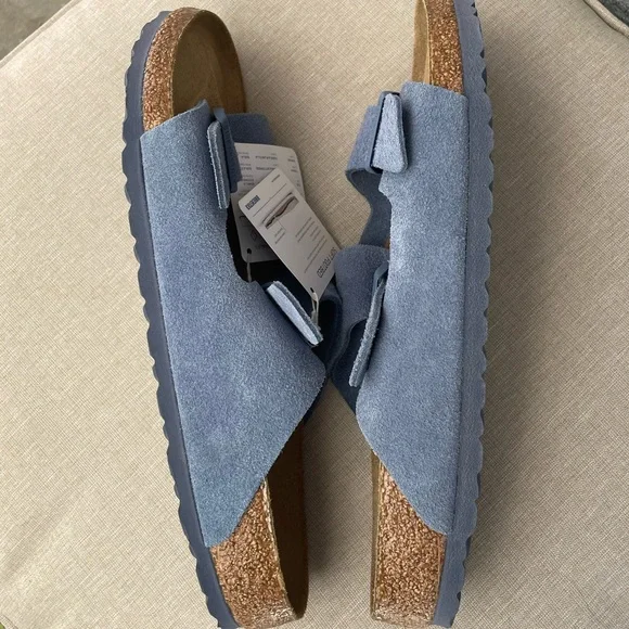 Mens Birkenstock Arizona Soft Footbed Suede Leather Sandal Size 11 - Picture 6 of 11